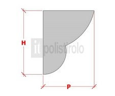 Fugura raffigurante la sezione relativa alla cornice in polistirolo per pareti interne della itpolistirolo mod. CPL-120