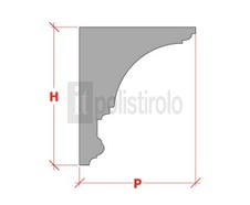Fugura raffigurante la sezione relativa alla cornice in polistirolo per pareti interne della itpolistirolo mod. CPL-160