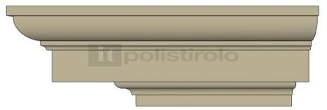 Fugura raffigurante il frontale relativo al cornicione prefabbricato  mod CS-102 della itpolistirolo.it