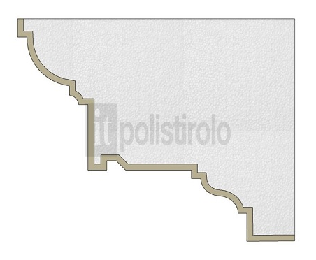 Fugura raffigurante le sezione relativa al cornicione prefabbricato  mod CS-102 della itpolistirolo.it