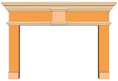 Fugura raffigurante il rivestimento decorativo di un caminetto con le cornici CAM 001 della 3b srl 