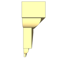 Figura raffigurante il profilo laterale del davanzale prefabbricato mod. DAV-10 della 3b srl