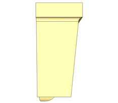 Figura raffigurante il profilo laterale del davanzale prefabbricato mod. DAV-11 della 3b srl